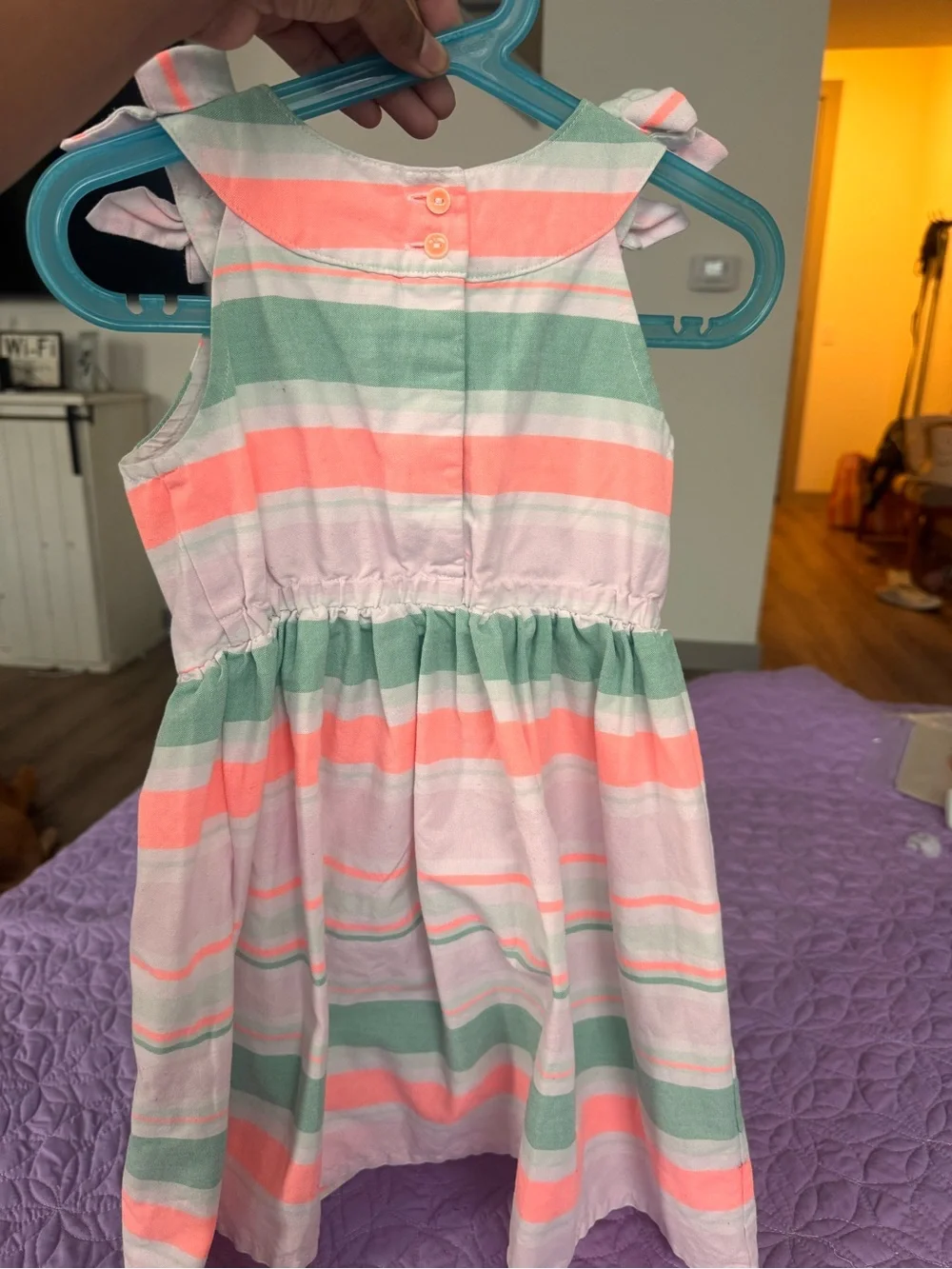 Gymboree Coral and Mint Striped Sundress